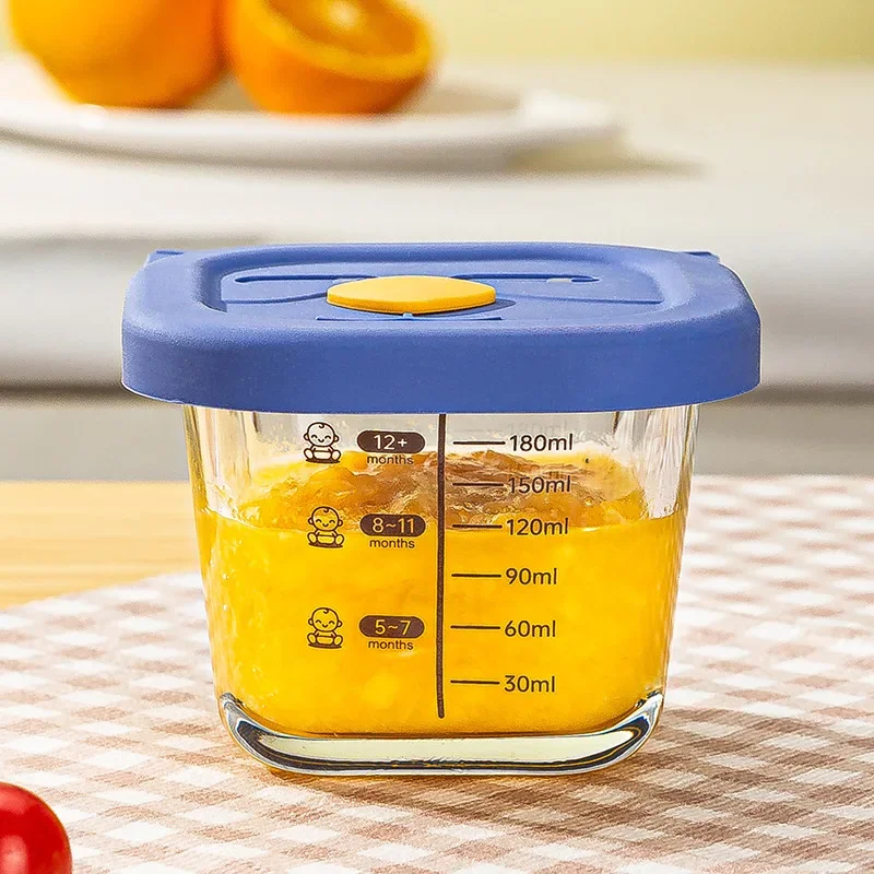 Baby High Boron Glass Graduated Supplementary Food Bowl Supplementary Food Box grade High Appearance Preservation Box 200ml