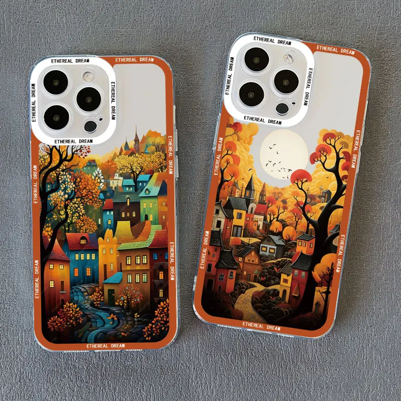 Autumn Forest Leaves Transparent Phone Case