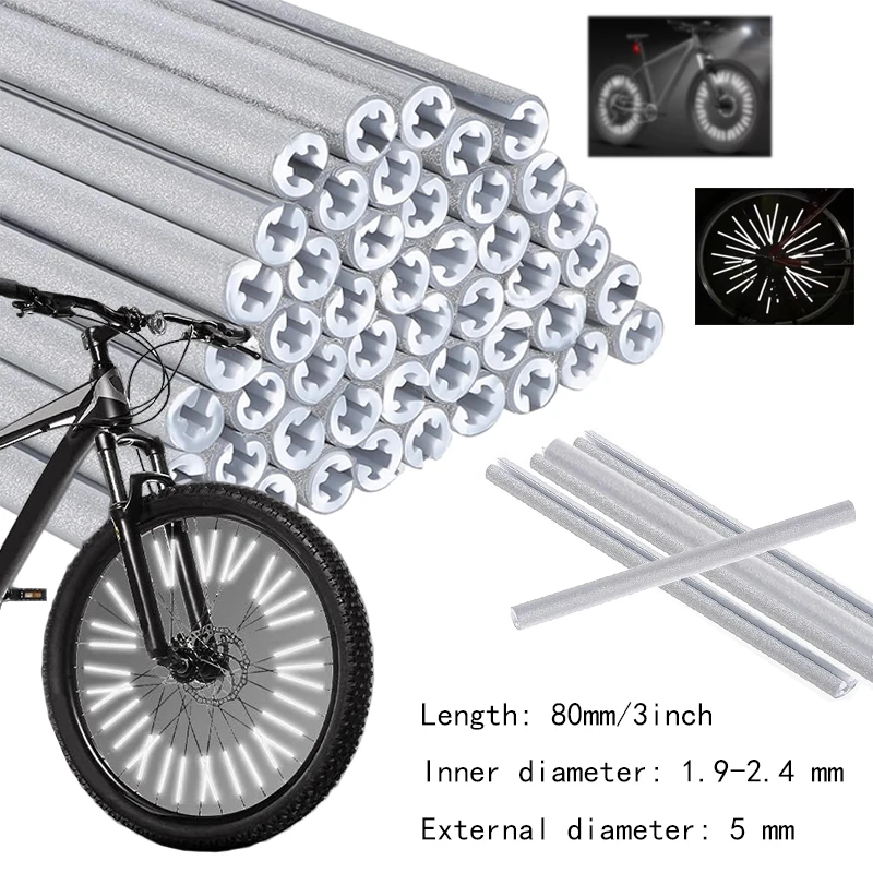 Bicycle Wheel Spokes Reflectors DIY Bikes Spoke Reflector Outdoor Cycling Night Warning Safety Spokes MTB 8cm 96pcs~12Pcs