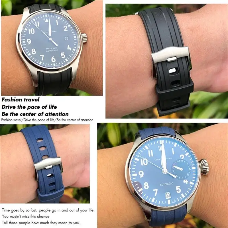 SCHIK 22mm 21mm 20mm New Nylon Fabric Cowhide Composite Rubber Watchband Fit for Omega Seamaster 300 Planet Ocean 600 Watch