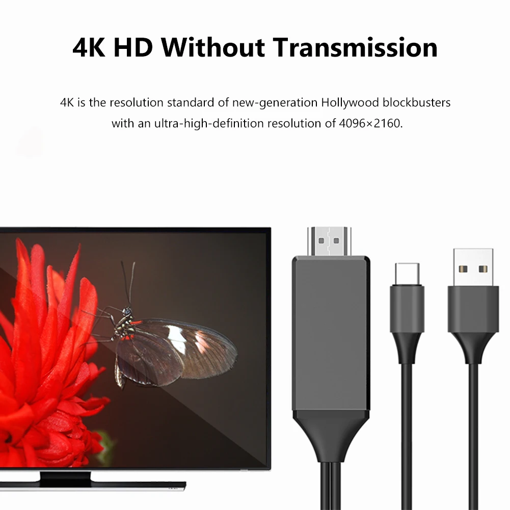 USB C 타입 호환 미러링 충전 케이블, 4K TV 박스 오디오 비디오 케이블, 안드로이드 폰 익스텐션 케이블, L9