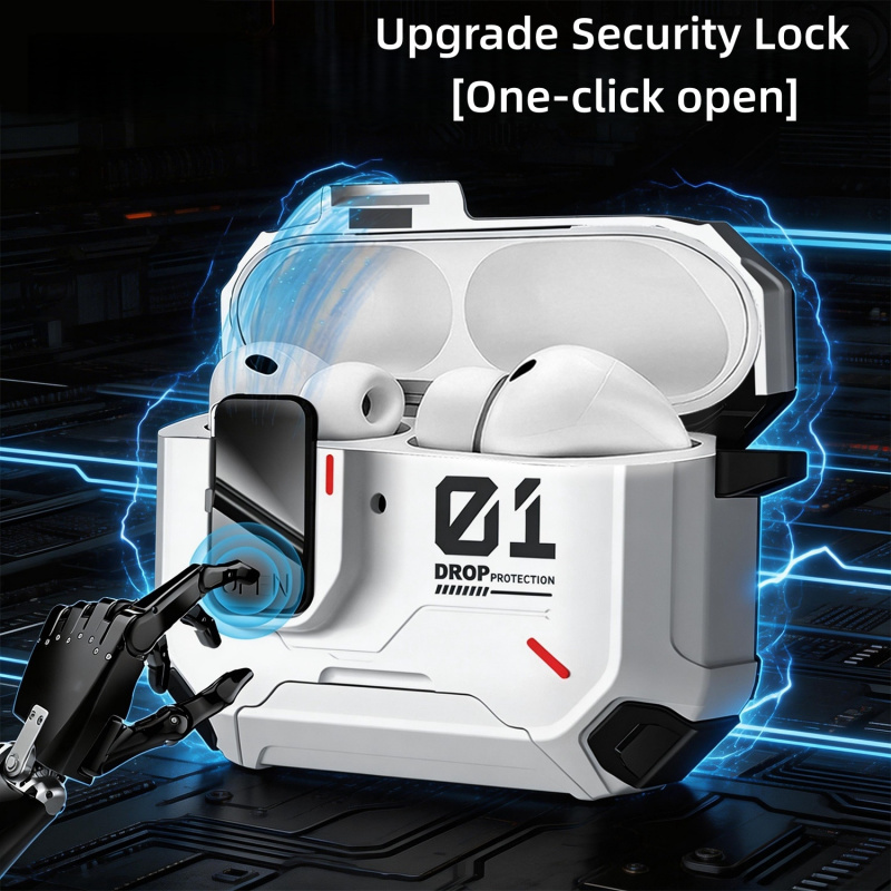  2026 New Safety Lock Earphone Case for AirPods Pro 3 Pro Pro2 Case Auto-Open Hard Shell for AirPods 4 Pro 2 3 Compatible HOT 