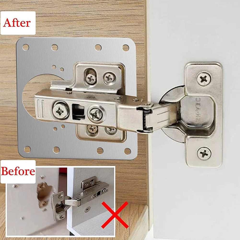 1/2/4/10pcs Hinge Repair Plate Cabinet Hinges Cupboard Door Fixing Mounting Plate Furniture Hardware Side Panel Hinges Repair