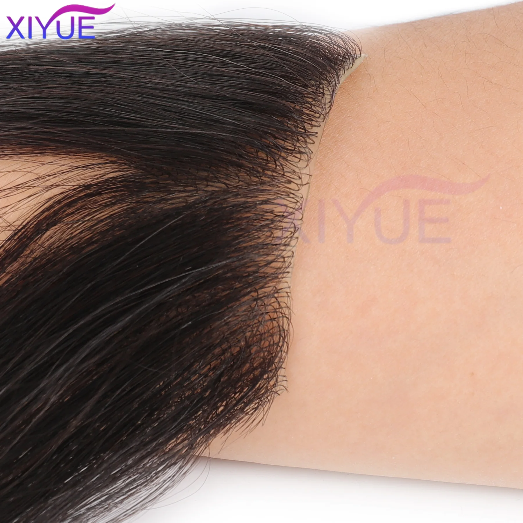 Natural Human Forehead Hair Patch Hairpiece Sideburns Toupee Men Invisible Seamless Ultra Thin Skin PU Men's Hair SystemHairline