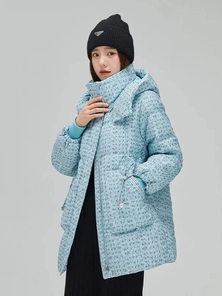 

KBAT 2023 Winter Parka Snow Coat Women's Fashion Thicken Winter Hooded Loose Cotton Padded Jacket Female Windproof Warm Outwear