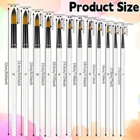 12pcs Round Paint Brush Set - Professional Nylon Bristles for Watercolor, Acrylic, Oil Painting, Face & Body Art, Nail Designs 2