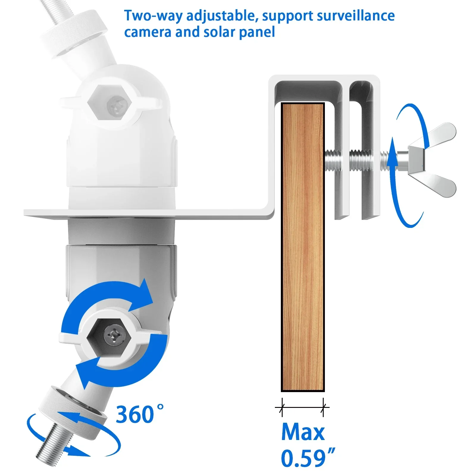 Supporto per grondaia resistente alle intemperie per Arlo Pro/2/3/4/HD/Ultra/Ultra 2/Go 2/Essential/Outdoor/Eufycam E/2C/2C Pro/2 pro/E20 E40 (Bianco)