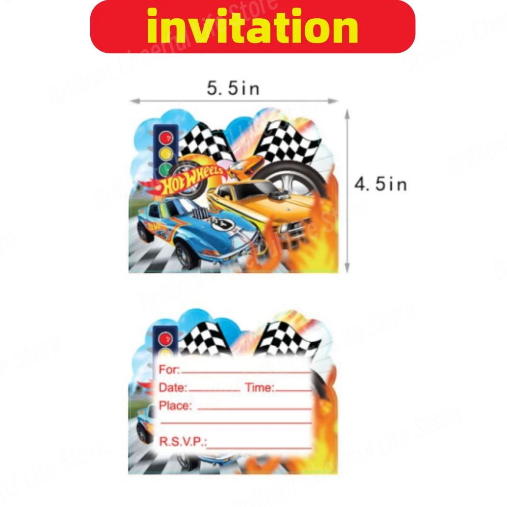 thumbnail image 1 of Hot Wheels decoraciones de cumpleaños para niños, papel de coche Flamme, vajilla desechable, globos, fondos, suministros para fiestas de Baby Shower, 1 of 5