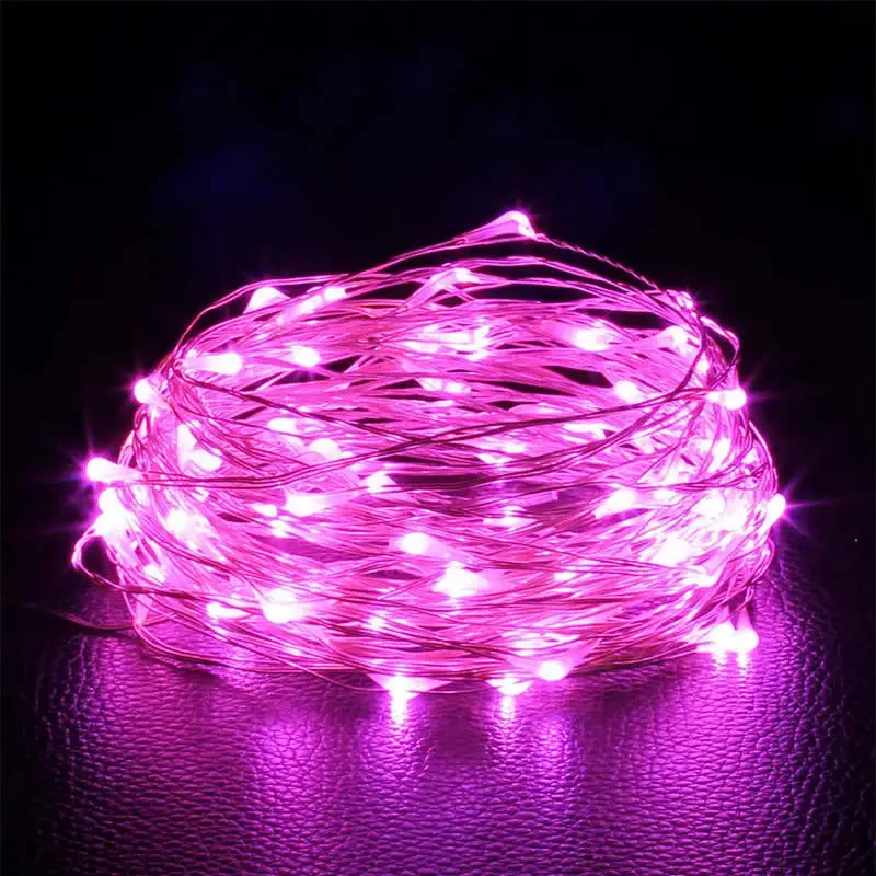 thumbnail image 1 of paquete de cadena de luces LED de alambre de cobre de 1/2/3/5/10 m con pilas para decoración de dormitorio, jardín, fiesta y boda, 1 of 5