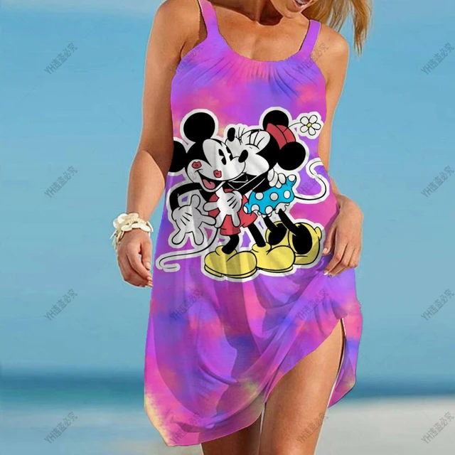 Disney Shirt for Women - Mickey Mouse Tie Dye Tank - Pink & Purple