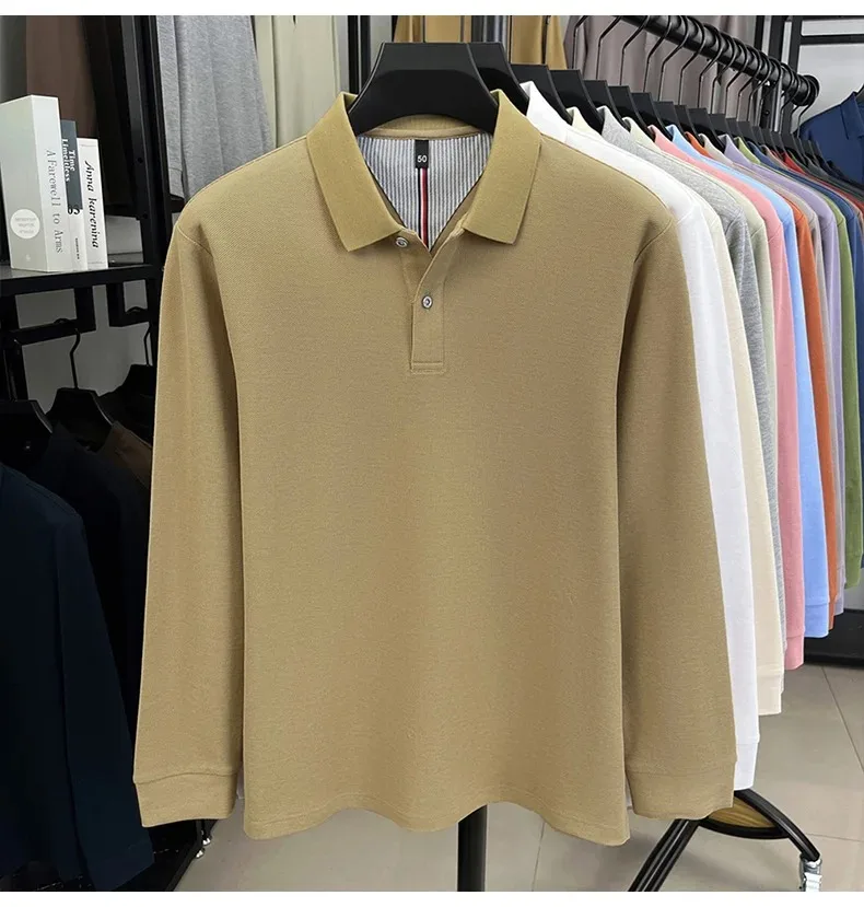 Casual men’s long sleeve polo shirt for cooler days