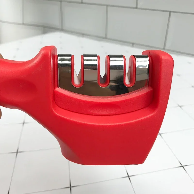 4 IN 1 Scissors Knife Sharpener 3 Paragraphs Replaceable Grinding Head Section Knives Accessories Kitchen Gadgets