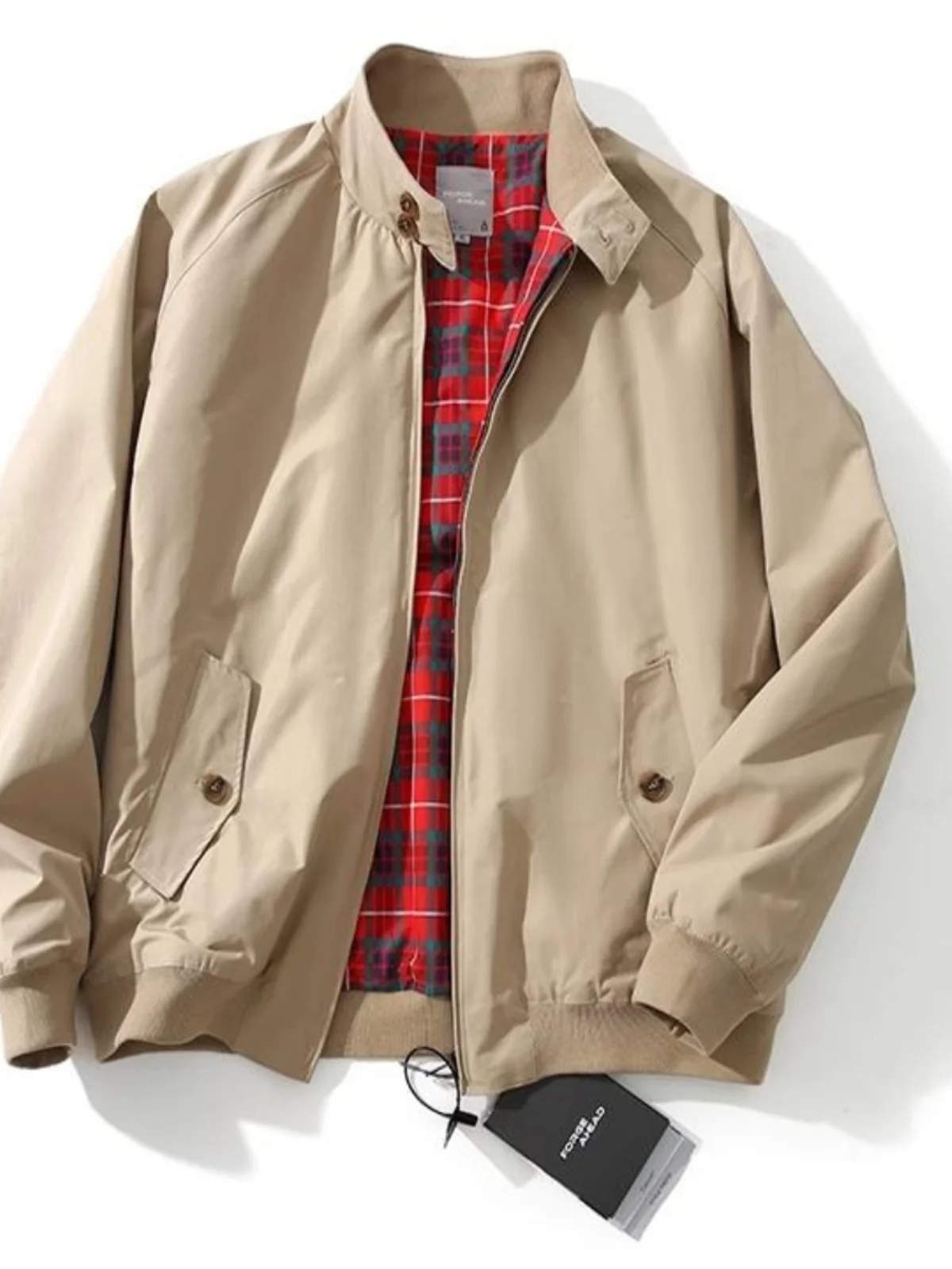 American Retro Flight Jaet Harrison Workwear Spring Autumn Pure Color Collar Tee-proof Men's Outerwear Faion Urban Poly...