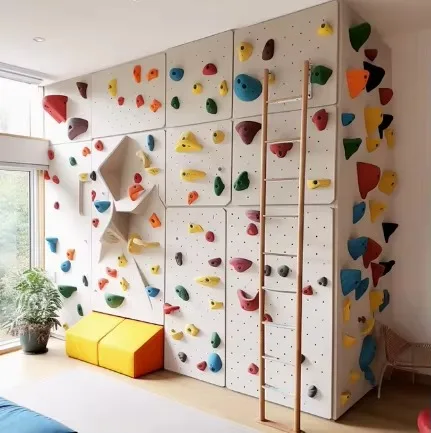 9-in-1 Ladder Wall Gym Set With Slide Pull-up Bar Ladder and Swing Trapeze Rock Wall Climber Montessori Climbing Equipment