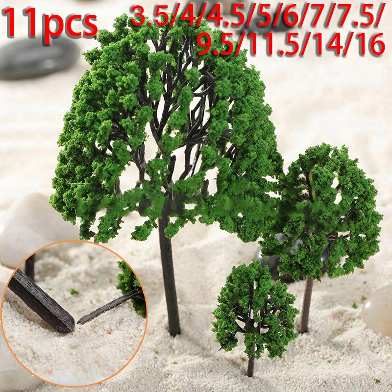 

Artificial Model Trees Layout Scale Miniature Railroad Railway Replacement Spare Parts 11pcs Street Accessories