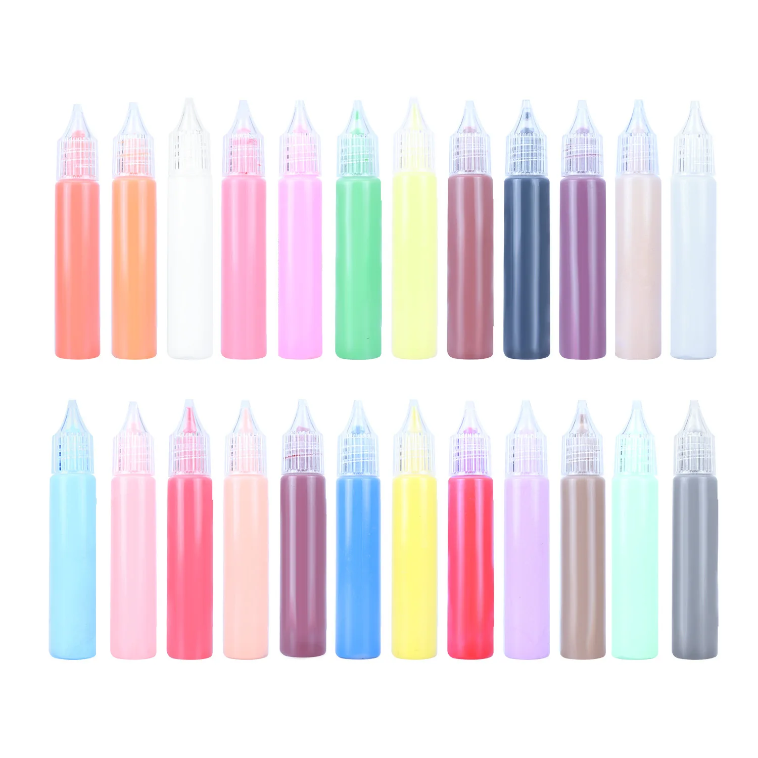 수제 DIY 어린이 환경보호 24색 10ml 입체 비베이킹 캔들 펜 페인트 그림 그리기 그라피티 세트