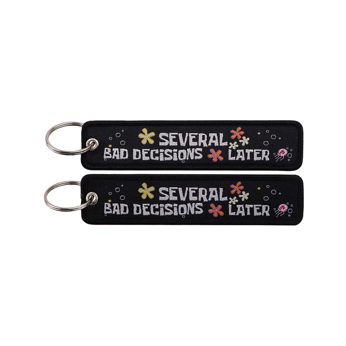 Humorous Embroidered Keychain - Key Ring Holder Accessory and Gift