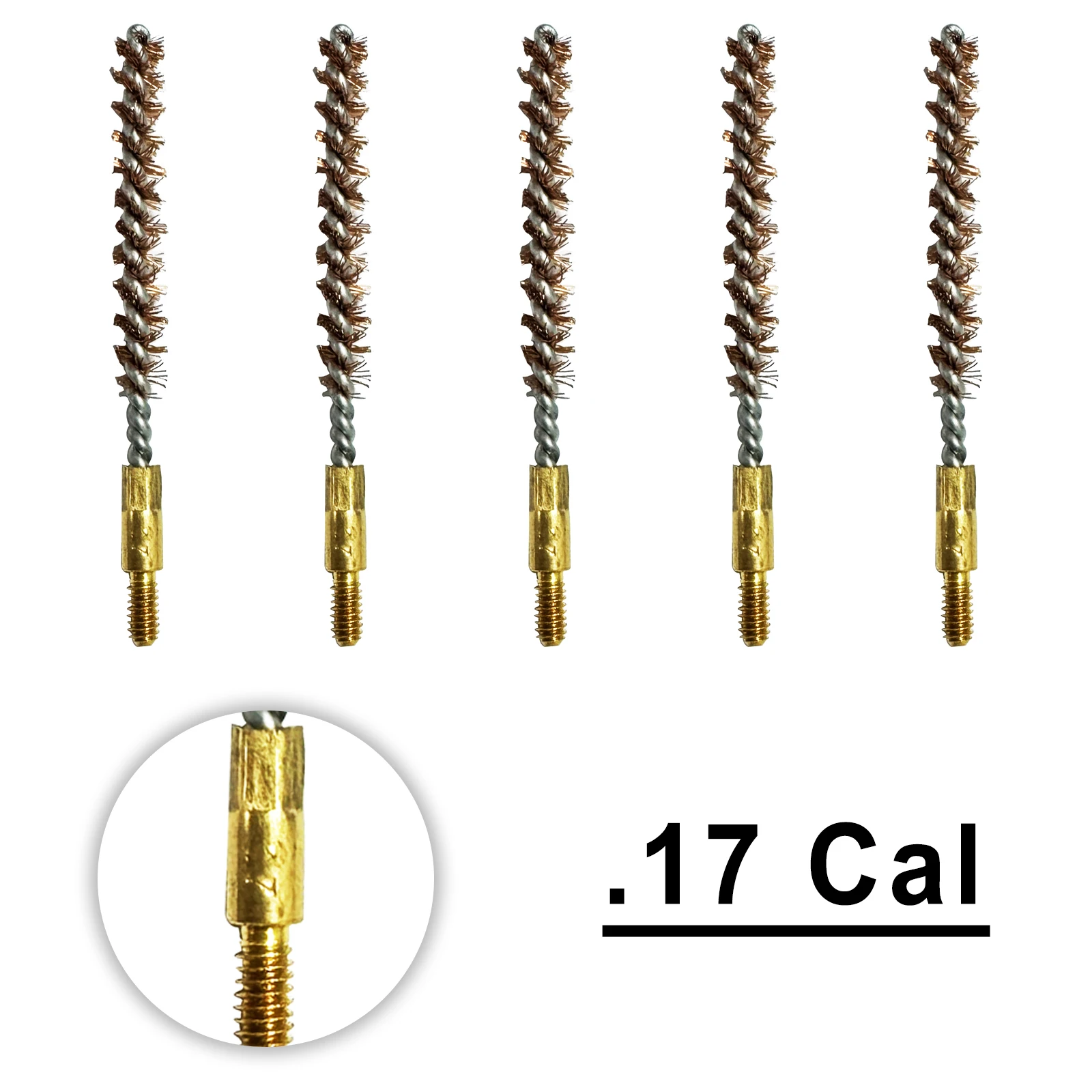 5 Pcs Bronze Bore Brush .30Cal .17Cal .22Cal 9mm Gun Cleaning Brush Pistol Rifle Cleaning Kit Gun Maintenance rifle cleaning kit