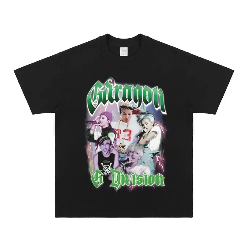 衝撃の激安コスパ・掘り出し物も T Dragon G Shirt Kpop T-shirt Print G-DRAGON Hop Hip Fashion アイドル