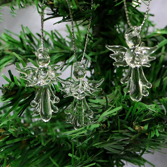 Mini Figurine d'ange en verre de Murano transparent, 3 pièces, fournitures  décoratives pour arbre de noël, bijoux pour femmes, accessoires pour la  fabrication de colliers - AliExpress
