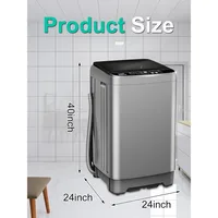 Full Automatic Washing Machine with LED Display, 25 lbs Portable Washer Drain Pump, Come with a Glass Cover, 8 Programs 2
