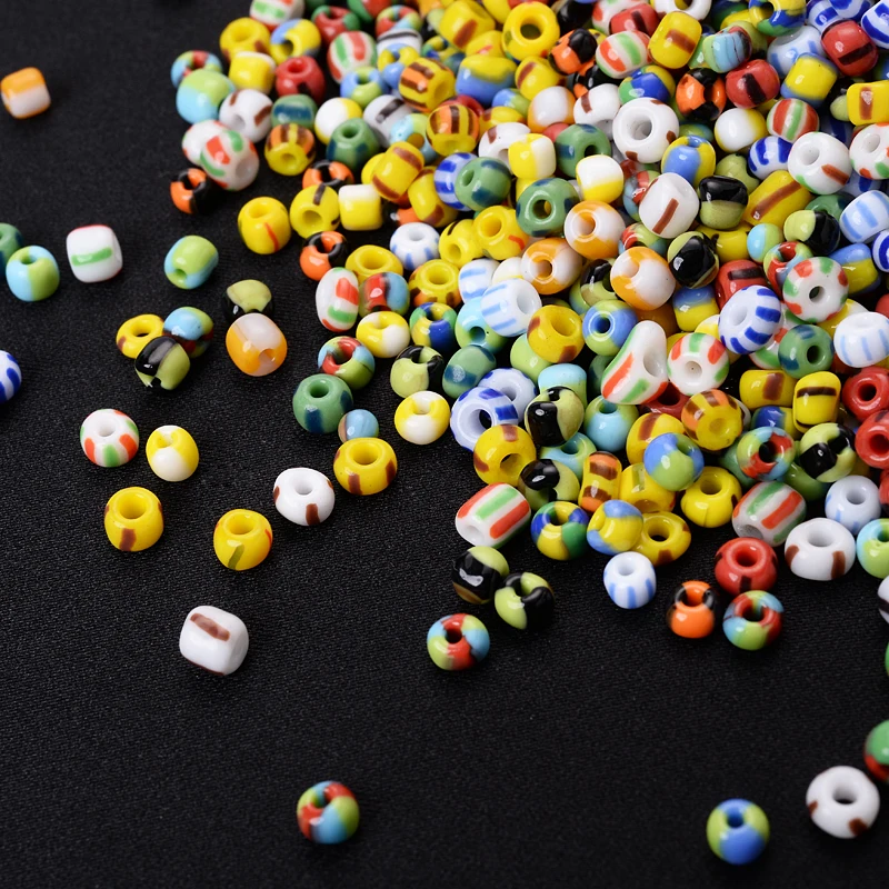 18g/36g 5mm Fashion Stripe Czech Glass Seed Round Spacer Beads For DIY Jewelry Making Bracelet Necklace Earring Accessories glass beads