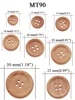 10PCs & 30PCs Natural Color Round Piping Camellia Wood Grain Wooden Buttons 10mm-30mm Sewing Accessories Clothes 4 Holes Button 2