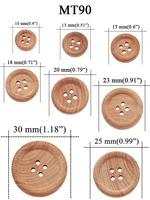 10PCs & 30PCs Natural Color Round Piping Camellia Wood Grain Wooden Buttons 10mm-30mm Sewing Accessories Clothes 4 Holes Button 2