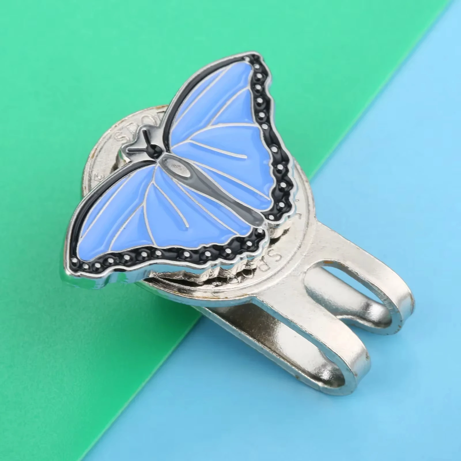 Professional Alloy Golf Cap Clip Metal Magnetic Hat Visor Clips Golf Ball Aiming Marker Golf Training Aids - Butterfly Design