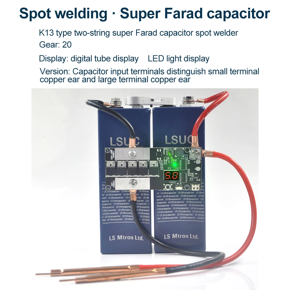 Small Handheld Portable DIY 18650 Battery Spot Welding Machine PCB Control Board Type-C 5V Farad Capacitors Spot Welder Kit