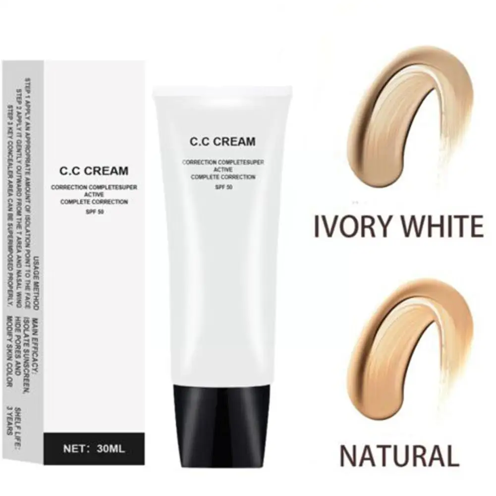 30 ml CC-Creme, die Unvollkommenheiten verbirgt, hautfreundlich, erhellt die Hautfarbe, Kosmetik-Grundierung, kaschierende Creme für grobe Haut_voghion.com