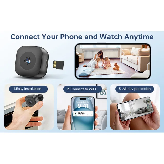 Smart Wireless Hd Camera Battery Camera Indoor Security Monitor Hd Camera Networked Monitoring Equipment Home Surveillance NEW 4