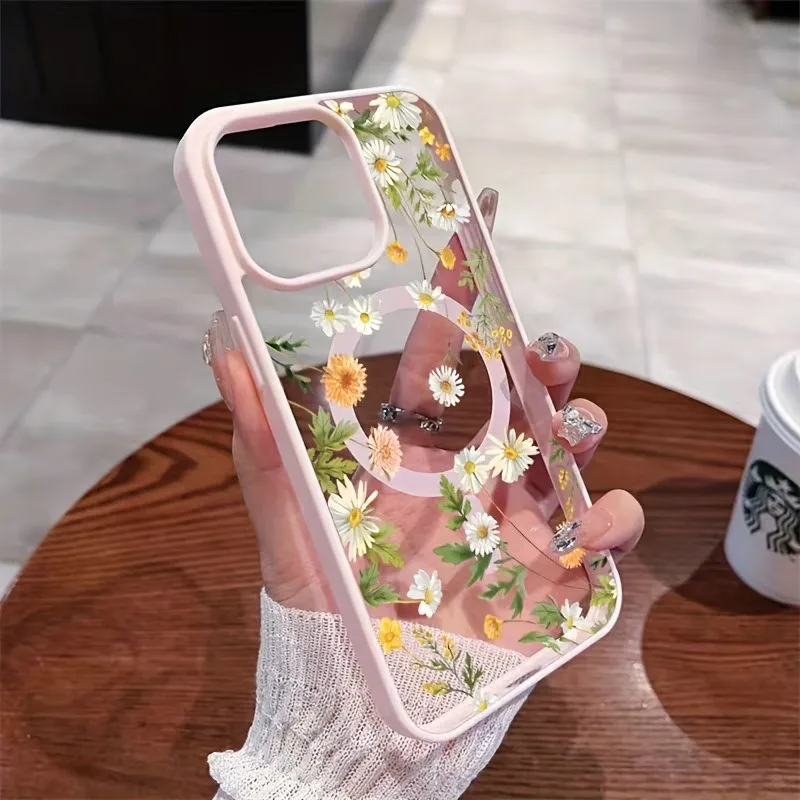 Fresh Small Floral Phone Case with Magsafe Wireless Charging Compatibility