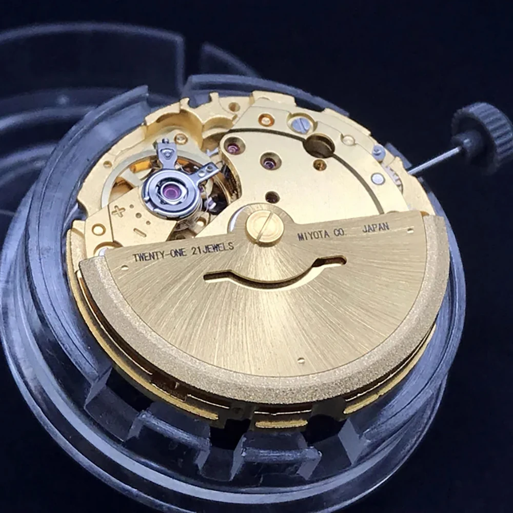Japan Original Miyota 8215 Mechanical Movement Automatic Self-winding Skeleton High Accuracy 21 Jewels Replace Movement Gold