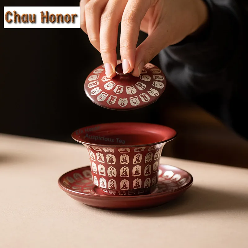 Old Rock Mud Buddha Tea Set Complete Set Aesthetic Tea Ceremony Set Household Tea Brewing Teapot And Tea Cup Set Tea Items Craft