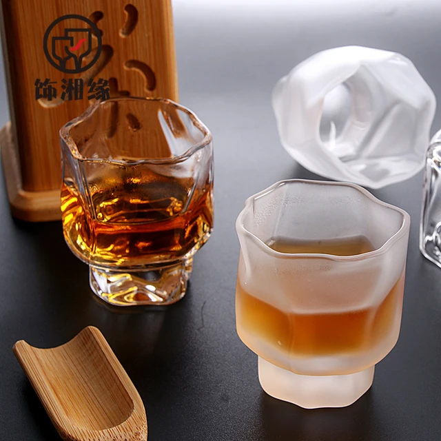 Japanese-Style Origami Cup Glass Drinking Cup Coffee Cup Whiskey Shot Glass  Milk Drink Cup