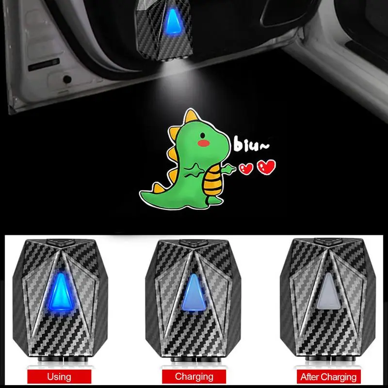 

Car Door Welcome Light Rechargeable Atmosphere Light Hello Kitty Usb Car Dynamic Projector Induction Door Light Decoration Gift