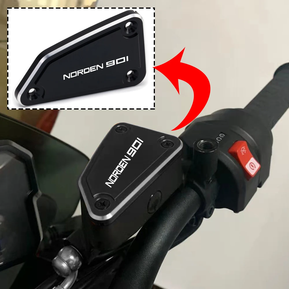 

For Husqva 901 Norden 901 2021 2022 2023 Motorcycle CNC Black Norden901 Front Brake Fluid Cylinder Master Reservoir Cover