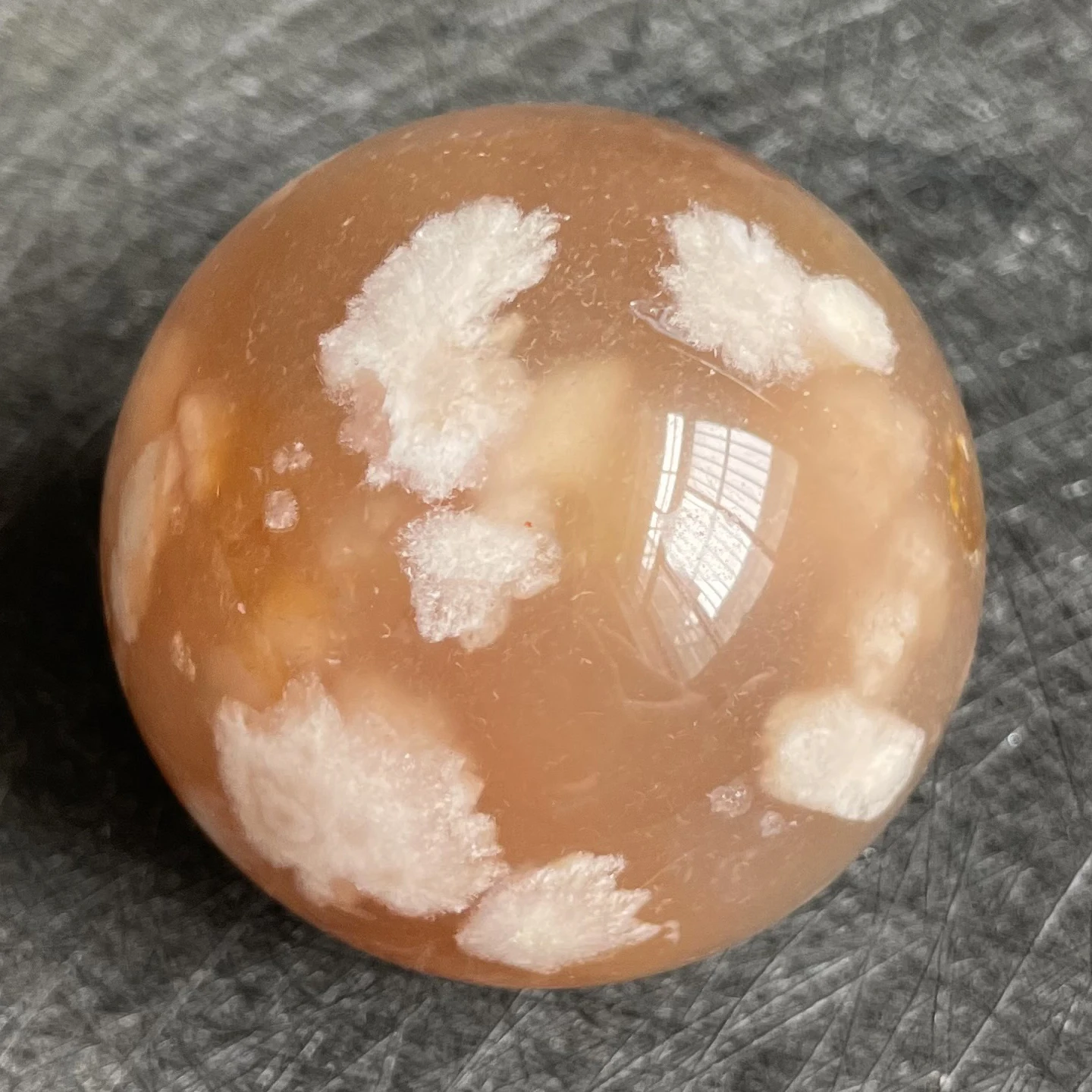 

189g Natural Crystal Ball Sakura Agate Sphere Rock Decoration Rough Polished Quartz Stone Healing