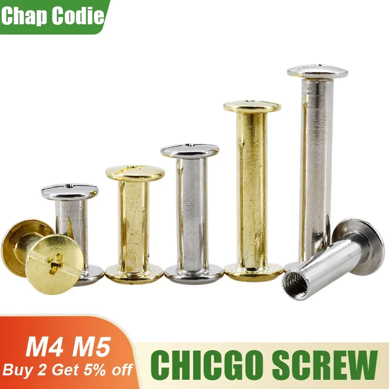 Uenhoy 30 Set Phillips Head Chicago Screws M5 X 50mm Binding