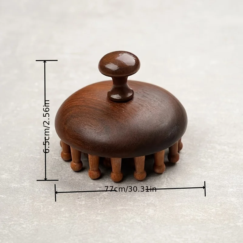 Ergonomic Mahogany Scalp Massager - Handheld Full Body Relaxation Tool With Unique Rounded Design For Relax_voghion.com