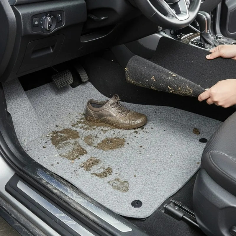 Disposable Felt Car Floor Mats Universal Waterproof All-Weather Liner Thick Absorbent Protective Cover Car Interior Accessories