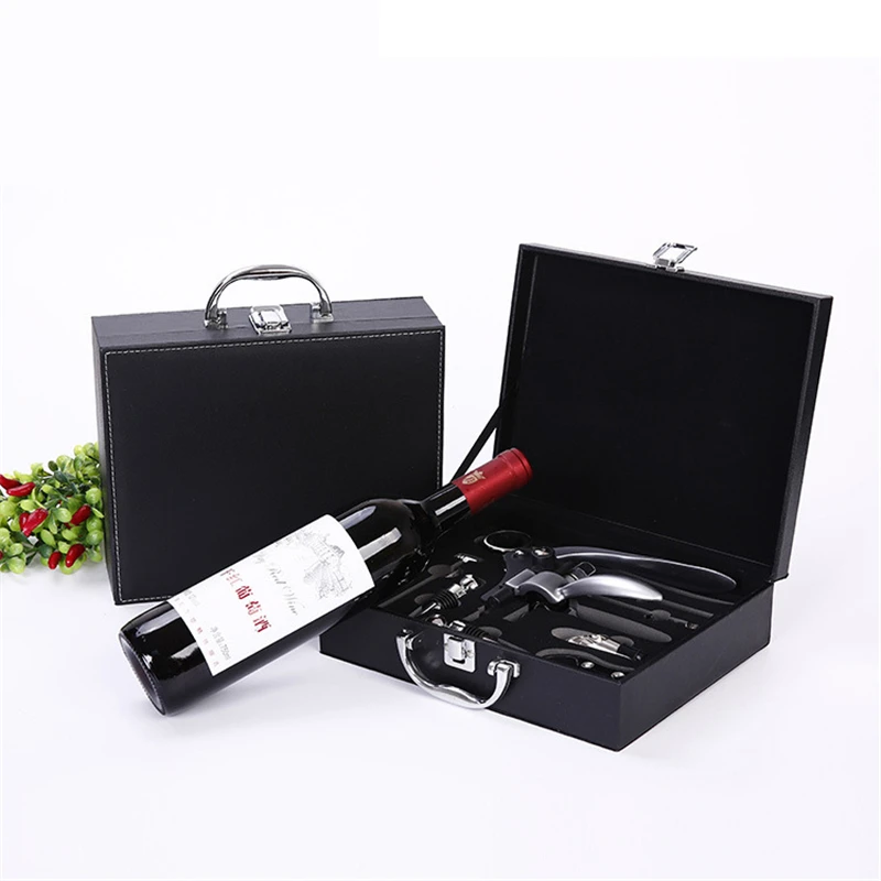 thumbnail image 2 of 9-Piece Wine Opener Set - Stainless Steel Rabbit Corkscrew With Foil Cutter, Pourer & Stoppers 2 of 5