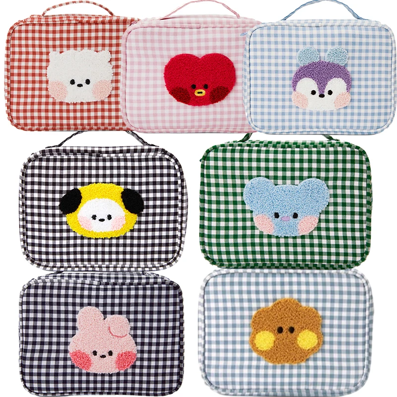 

Line Friends Original Kawaii Bt21 Cosmetic Handbag Anime Mang Rj Koya Cooky Cartoon Portable Travel Storage Bag Organizer Gifts