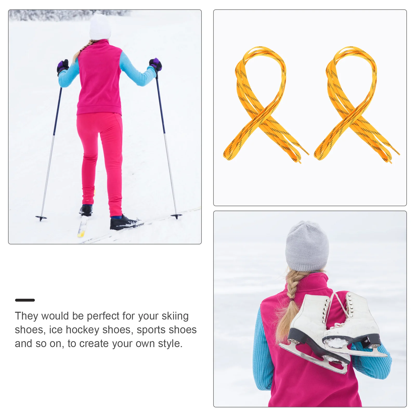 Durable Anti Freeze Shoelaces For Skating Hockey Shoes All Match Strings Shoe Ties Sports Sneakers Ice Field Team Loafers Boots