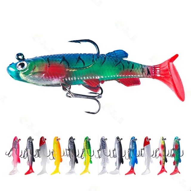 1 PC Jigging Hooks Wobblers Silicone Soft Bait 8cm 12g T Tail Swimbait  Artificial Rubber Bait Pike for Bass Carp Fishing Lures - AliExpress