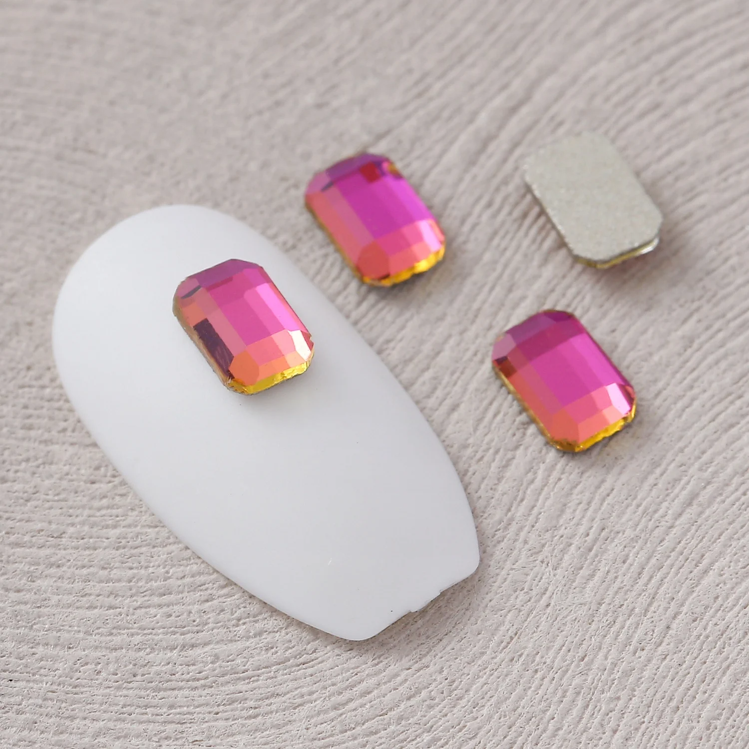 4x6mm 직사각형 모양 접착식 평면 뒷면 라인스톤 유리 장식 액세서리 DIY 재료 신발, 가방, 의류, 보석용