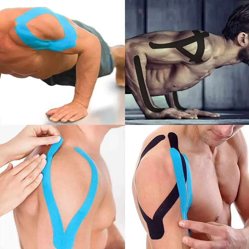 Sports Tape Pre-cut Sports Muscle Patch Knee Bandage for Athletes Muscle Strain Pain Relief