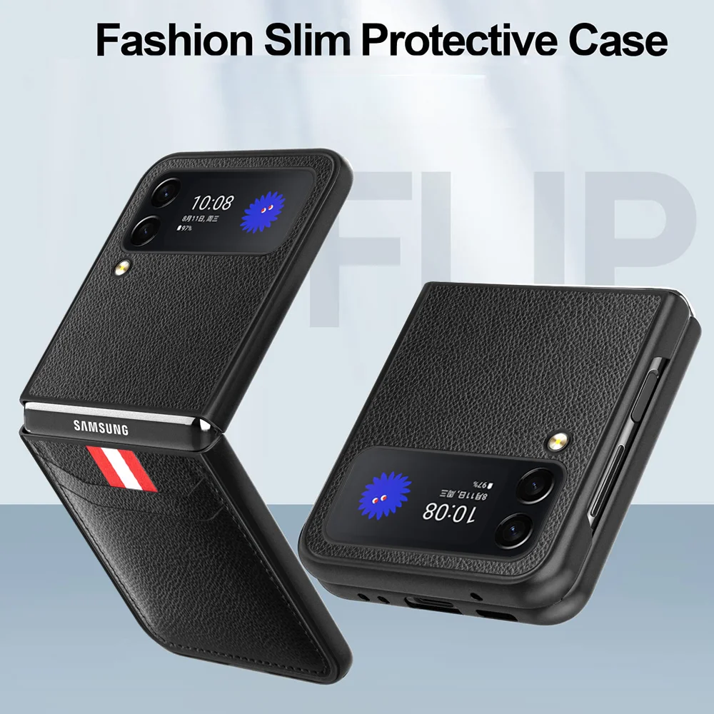 Leather Case for Samsung Galaxy Z Flip - Premium Folding Phone Cover