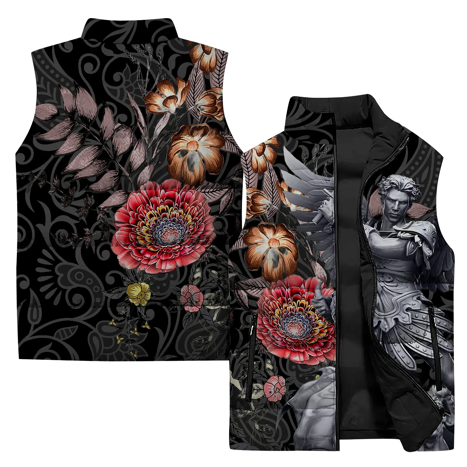 thumbnail image 1 of Abrigos modernos y versátiles para hombres Chaleco fresco con estampado de escultura personalizado Chaleco sin mangas cómodo y cálido para hombres, 1 of 5